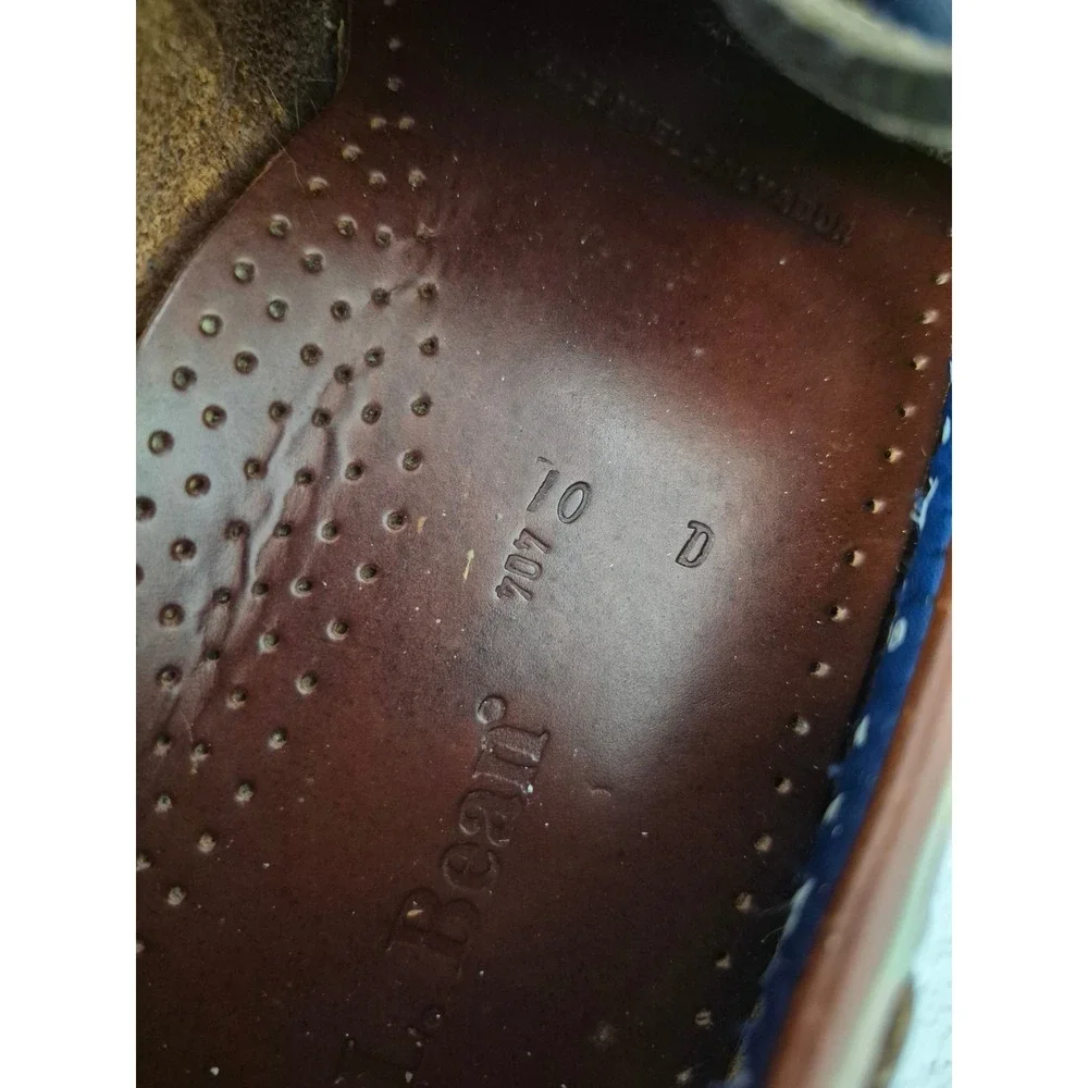LL Bean Casco Bay Boat Shoes Mens 10 D Brown Leather 2-Eye Loafers 0WC62